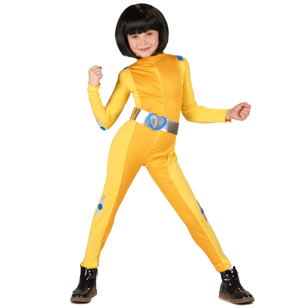 (XL 11-12 years (141-152 cm)) Yellow shock spy costume for girls