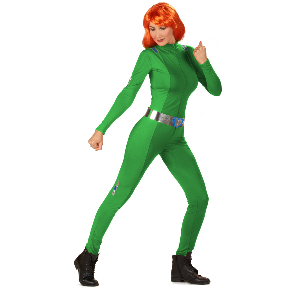 (XS (32/34)) Women's Green Shock Spy Costume