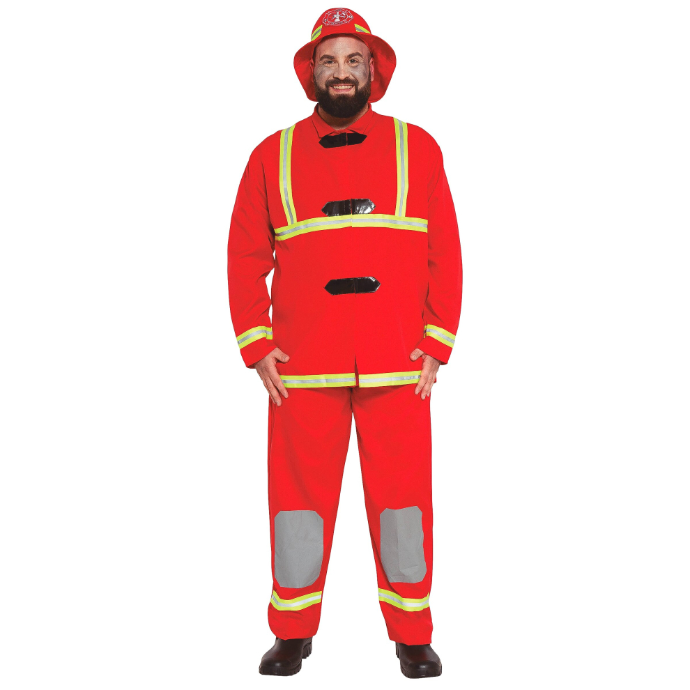 Large size adult firefighter costume