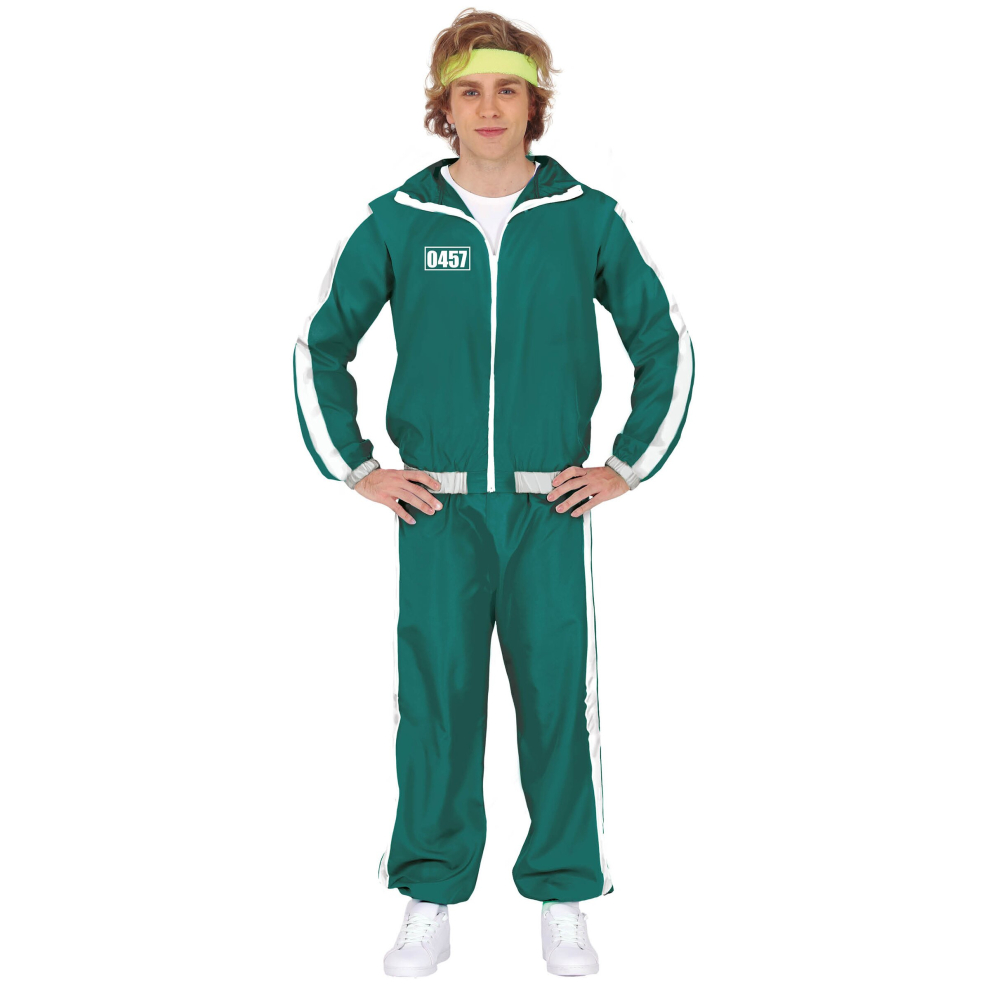 (M (48-50)) Green participant number 457 men's tracksuit