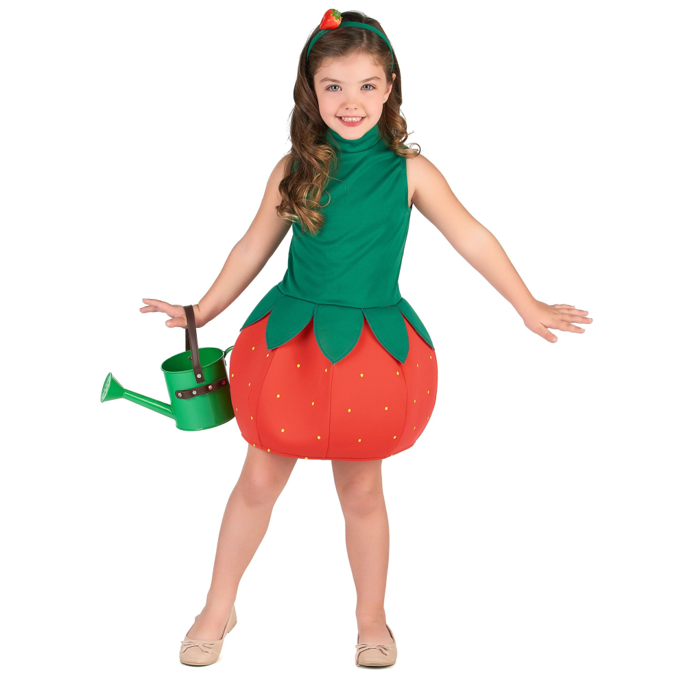 (5 - 6 years (S)) Girls' strawberry dress costume