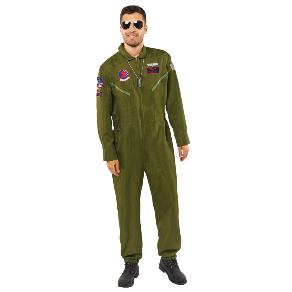 (L) Men's Top Gun jumpsuit costume