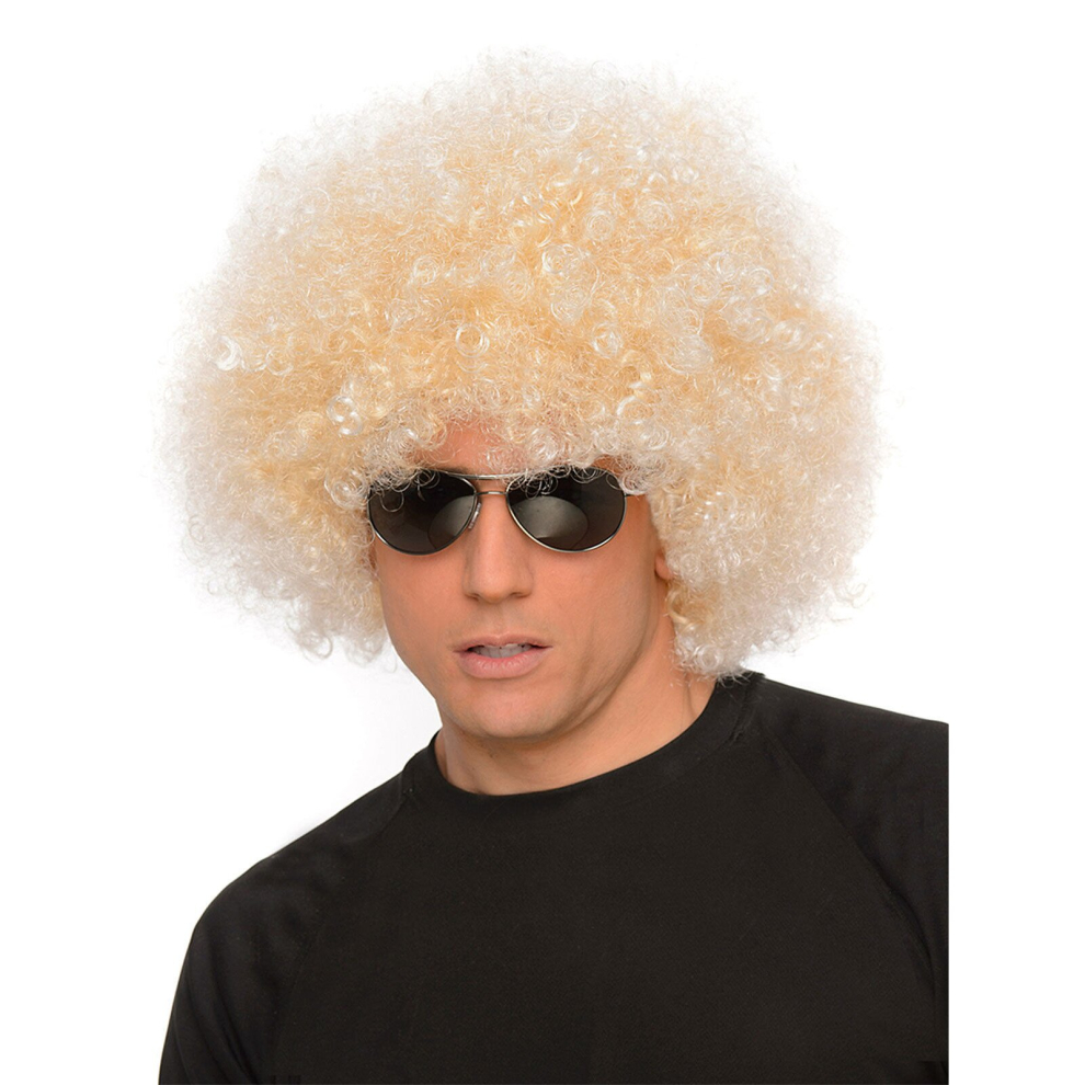 Giant afro 70's blonde wig