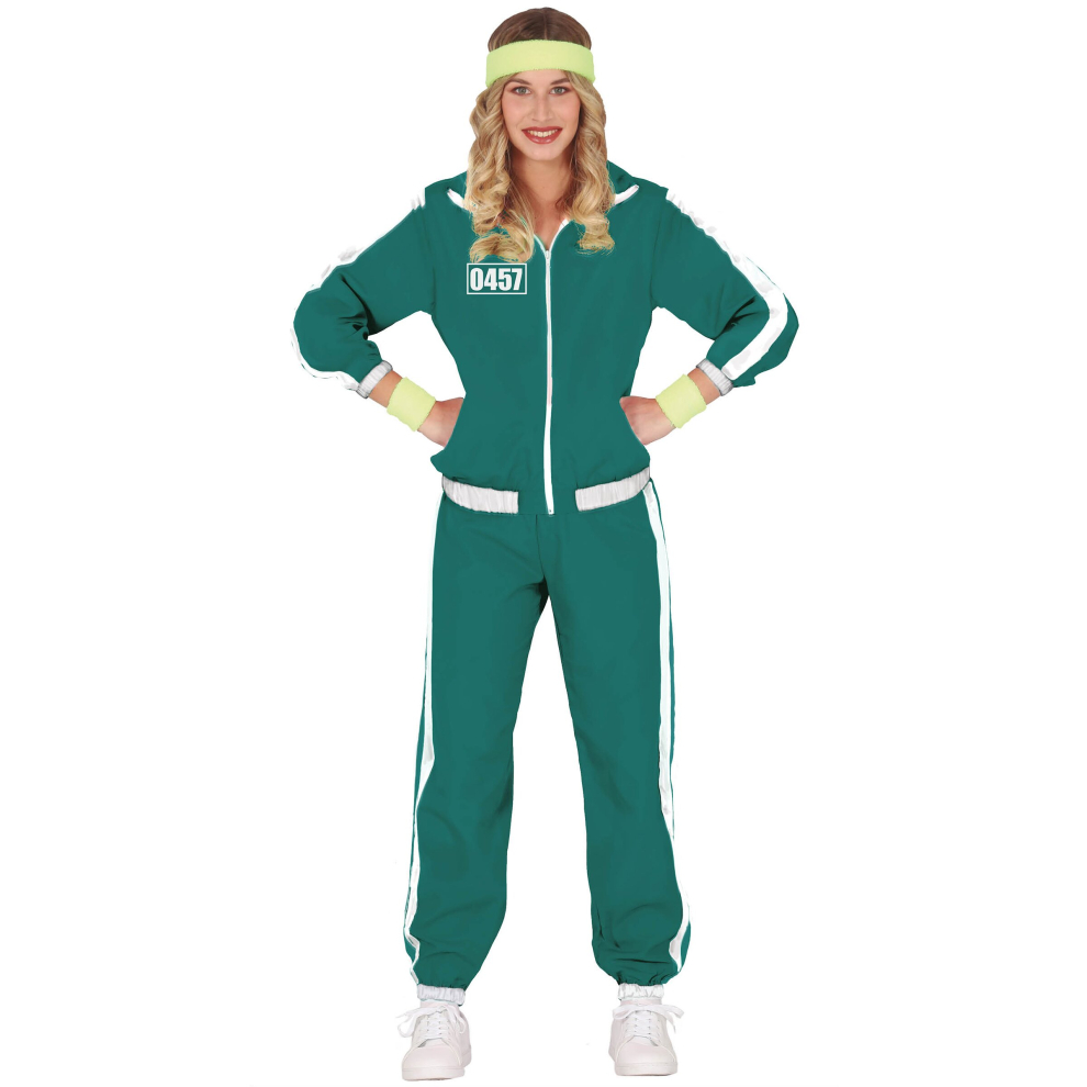 (S (34-36)) Green participant number 457 women's tracksuit