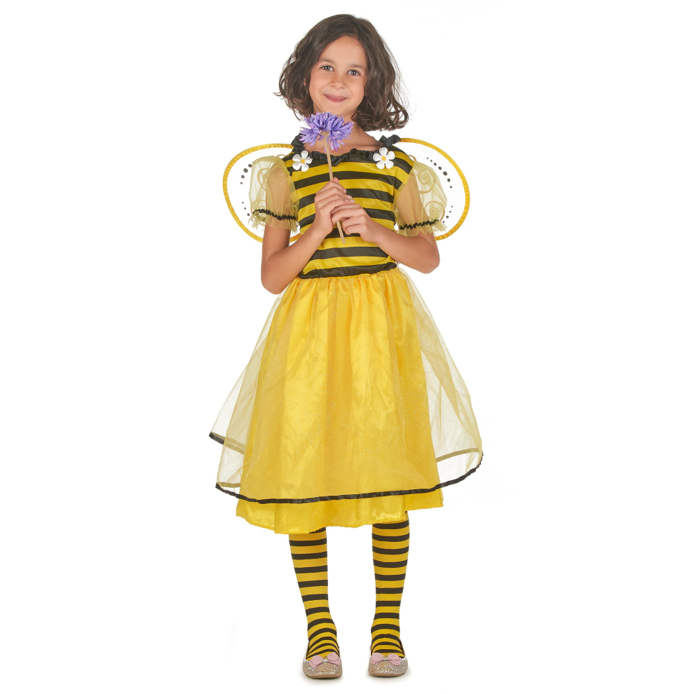 (XS 3-4 years (92-104 cm)) Bee tutu costume with wings for girls