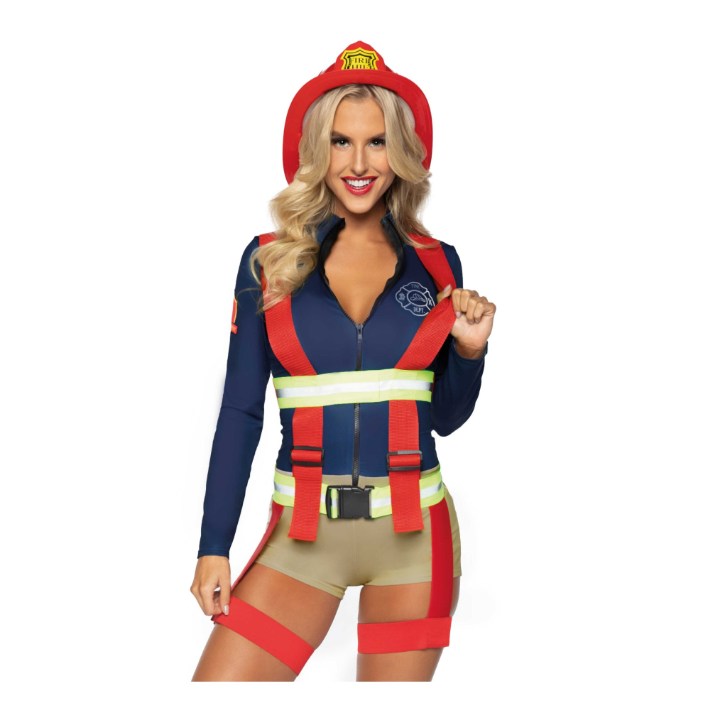 (M (40-42)) Luxury sexy firefighter shorts costume for women