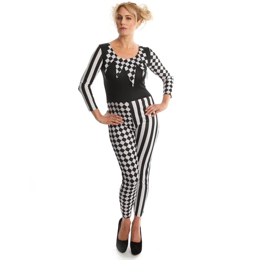 (XS) Women's two-tone harlequin costume