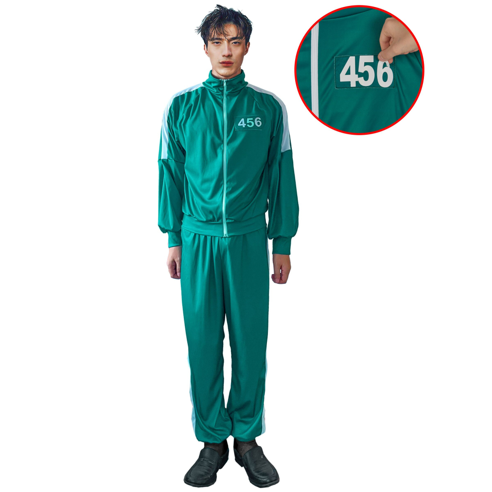 (XS (140-160cm)) Game participant costume with customizable number for adults