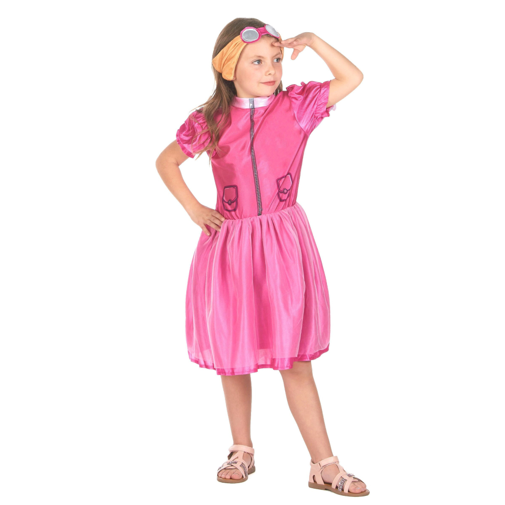 Rubies (M 7-9 Years (120-130 Cm)) Aviator Dog Costume For Girls Pink