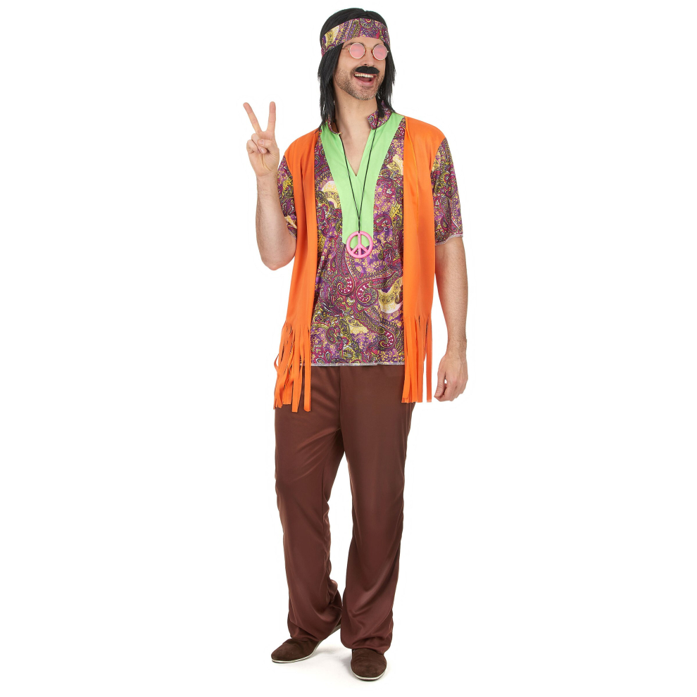 Men's pink and brown hippie costume