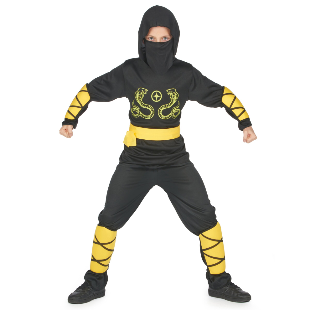 Boys' black and yellow ninja costume