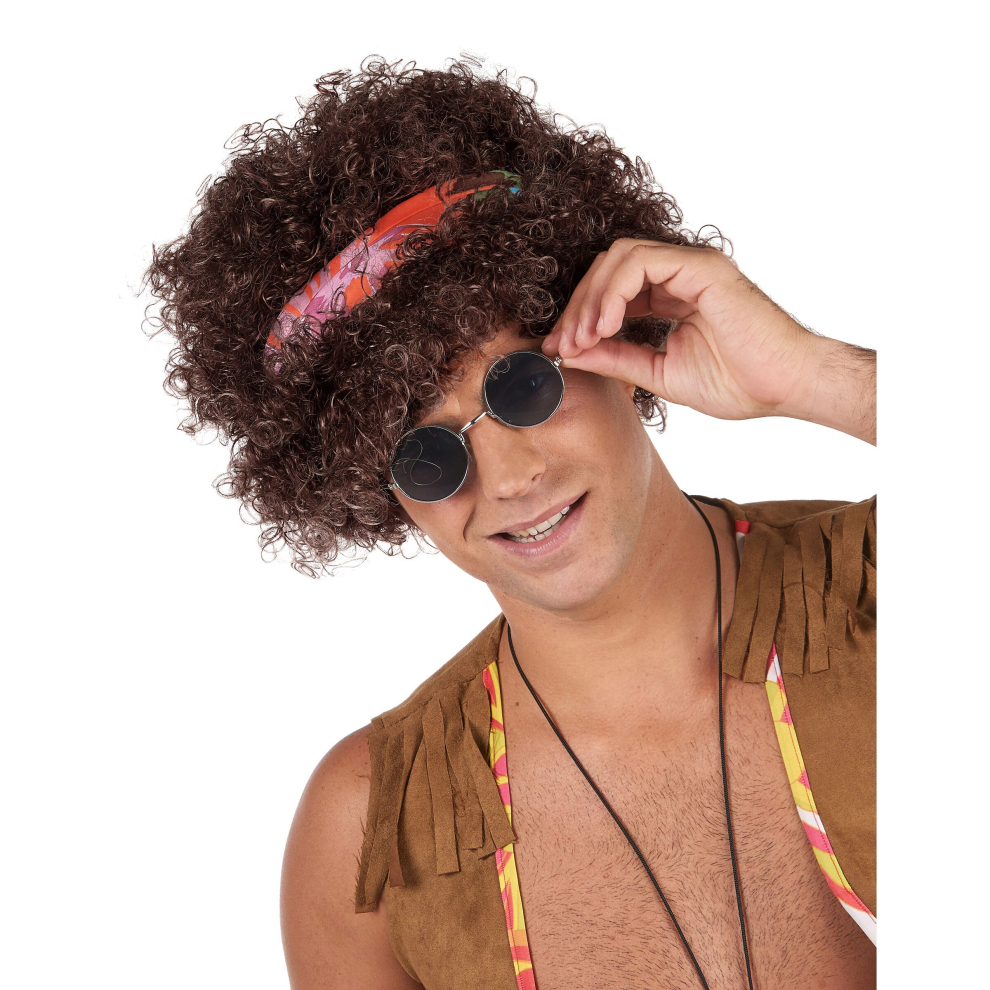 Afro hippie brown wig - 130 g