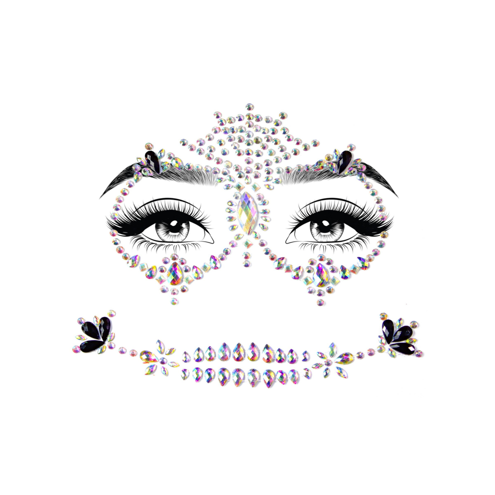 Rubies Multi-Colo Adhesive Face Jewelry Red