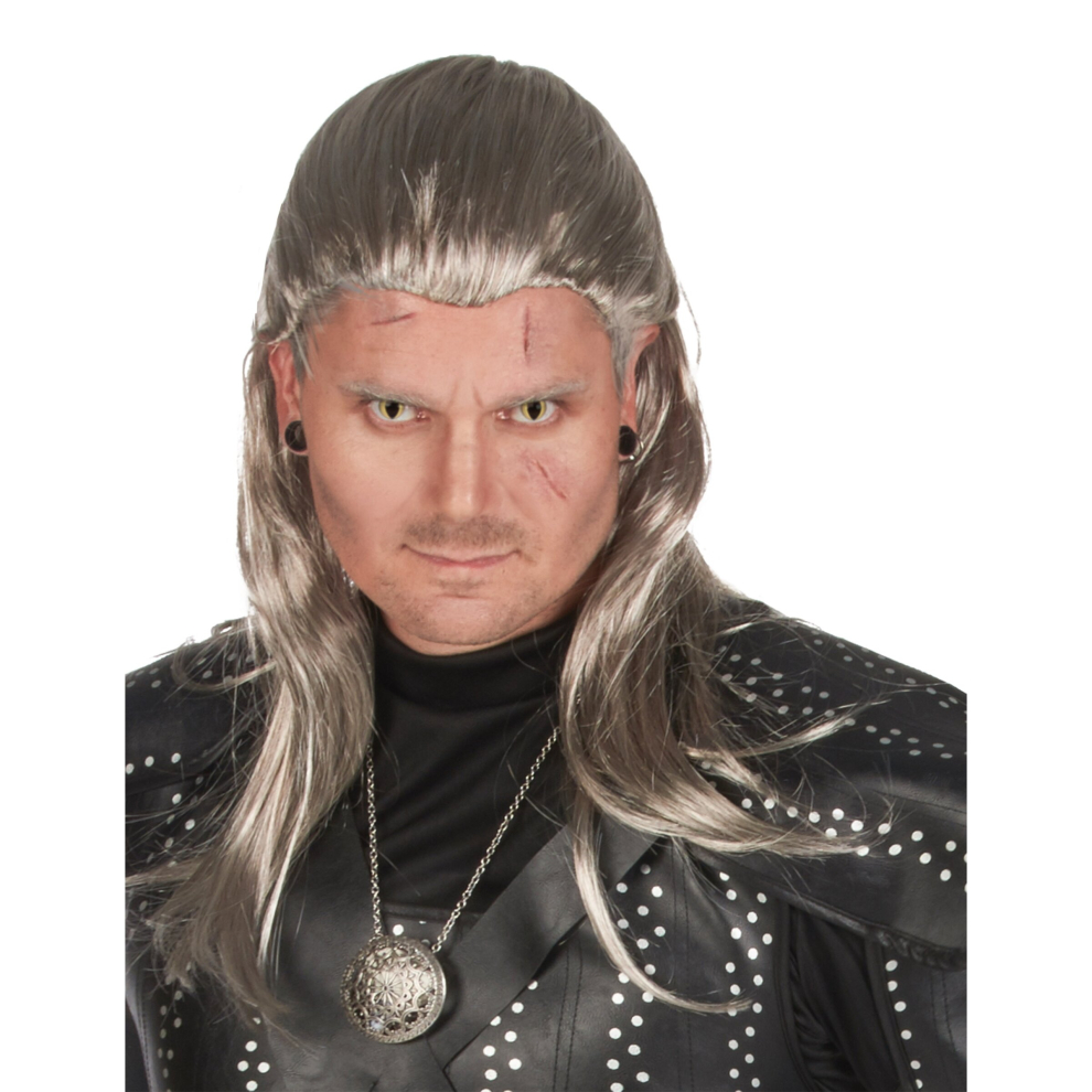 Adult gray killer sorcerer wig