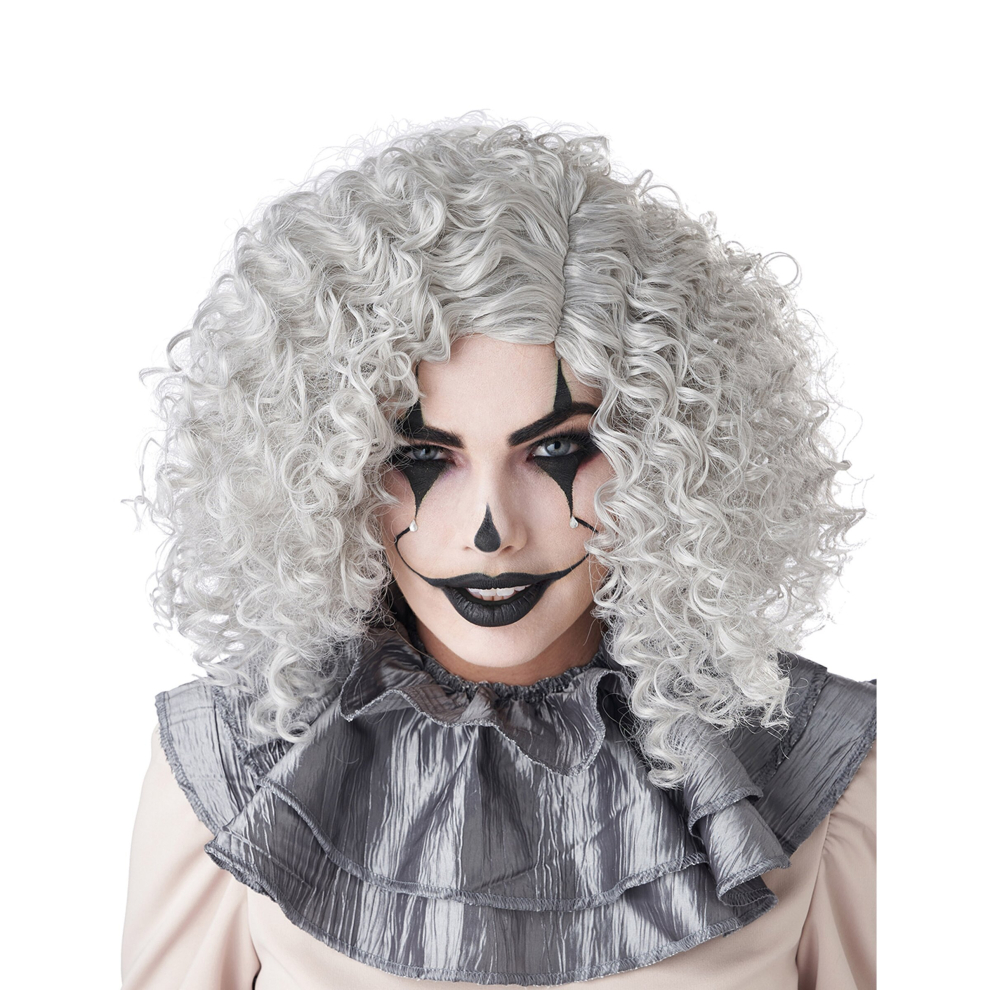 Adult gray clown wig