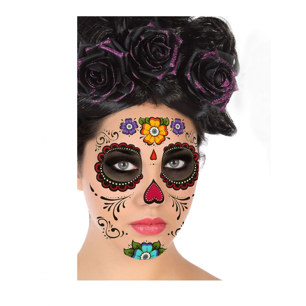 Dia de los muertos face tattoo