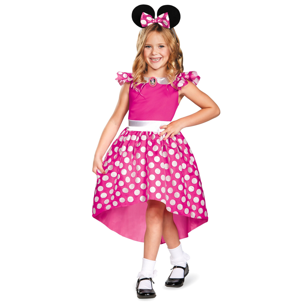 (5 - 6 years (109 - 126 cm))) Classic pink Minnie costume for girls