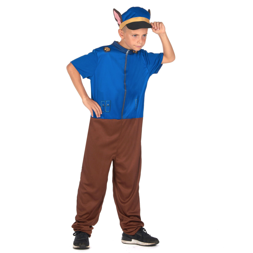 (M 7-9 years (120-130 cm)) Children's blue police dog costume