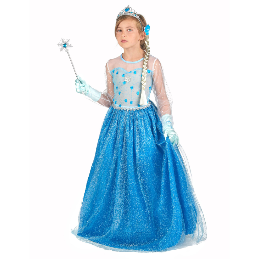 (10 - 12 years) Girl's blue ice princess costume and accessories