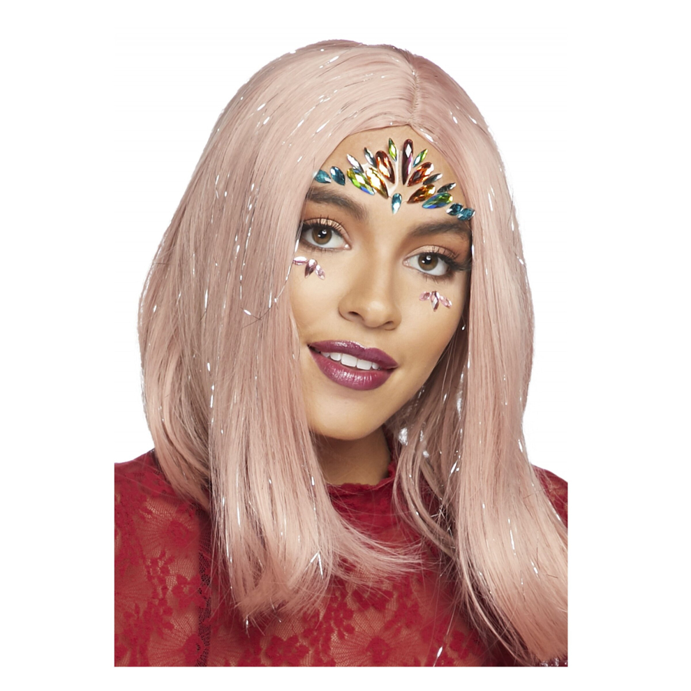 Rubies Multi-Colo Adhesive Face Jewelry Red