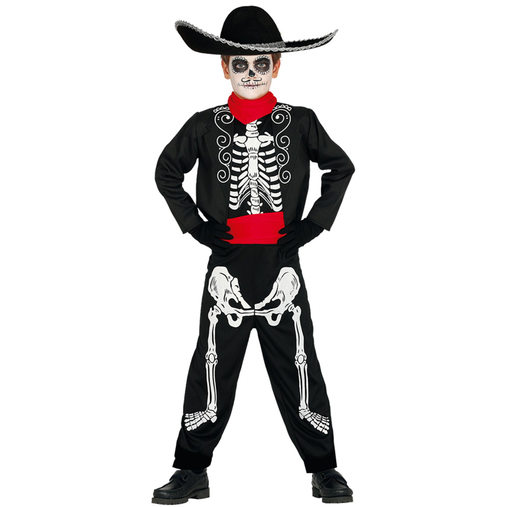 Dia de los muertos skeleton costume for boys