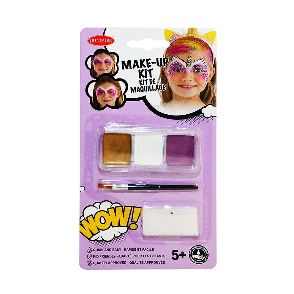 Unicorn makeup kit with brush and sponge for girls