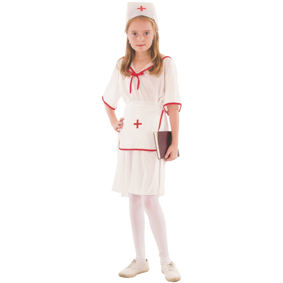 (L 10-12 years (130-140 cm)) Nurse costume for girls