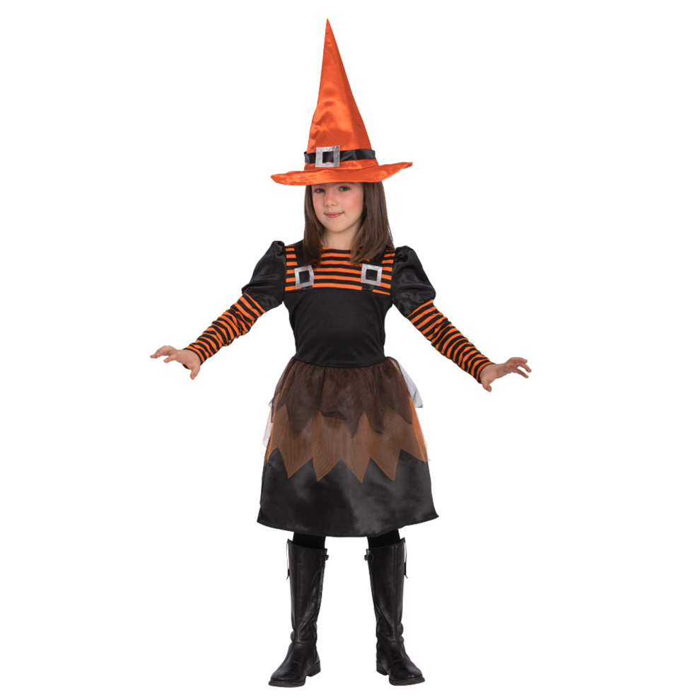 Cute little orange witch costume for girls