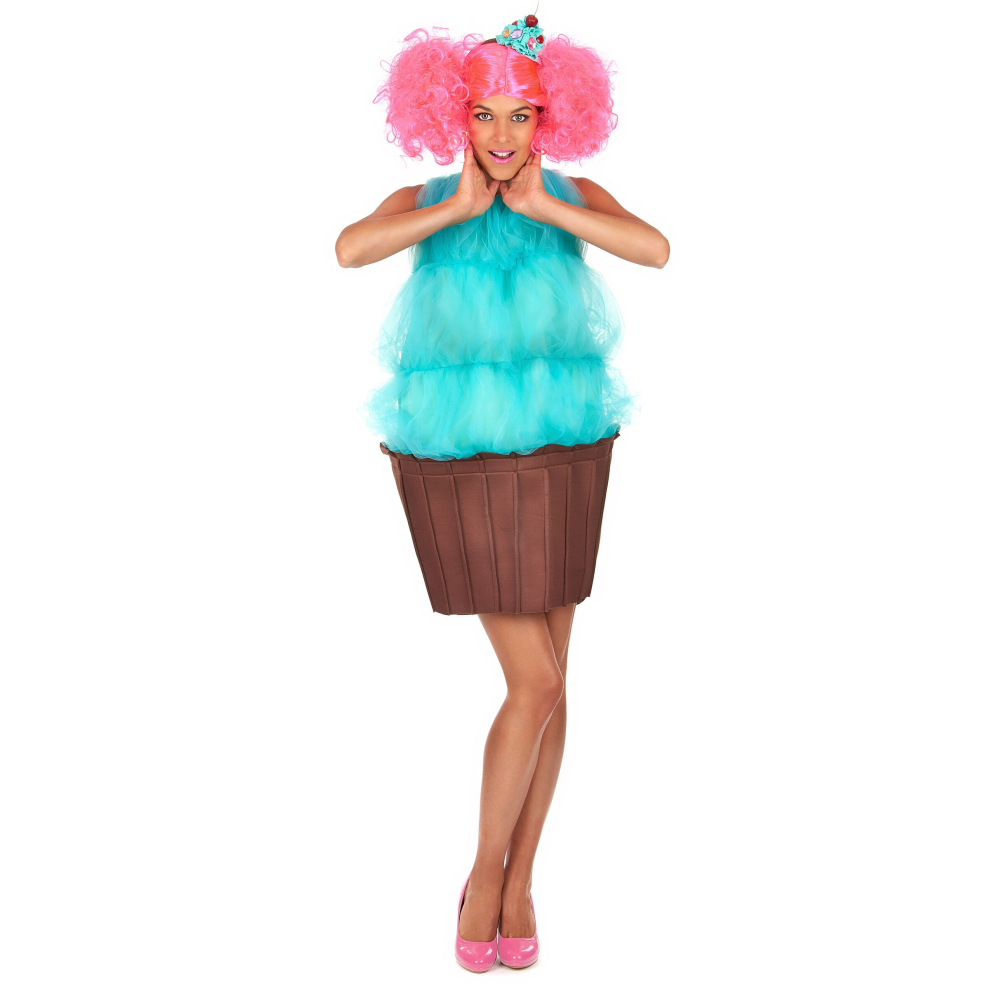 Women's turquoise cupcake costume