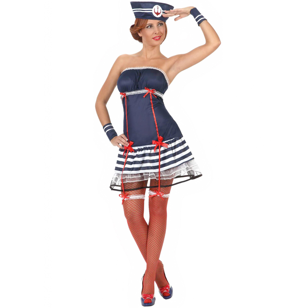 Sexy sailor costume women's strapless dress