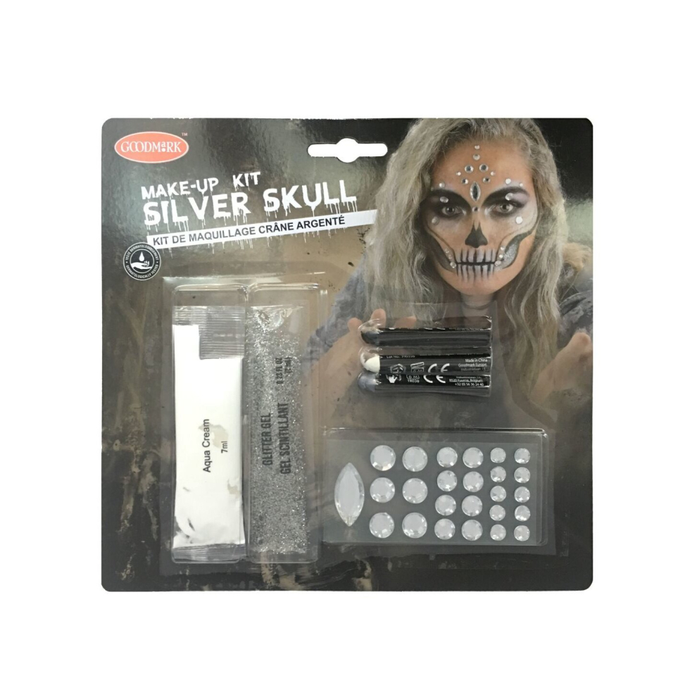 Adult silver sexy skeleton makeup kit