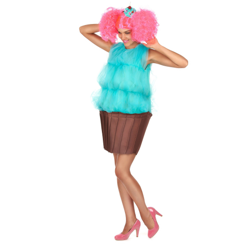 Rubies Turquoise cupcake kostuum voor dames 1