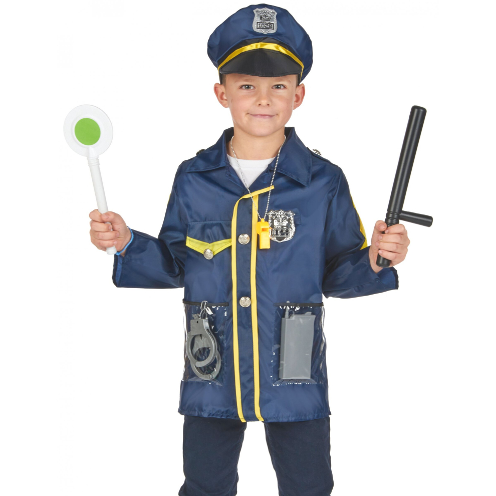 Child policeman costume and accessories kit