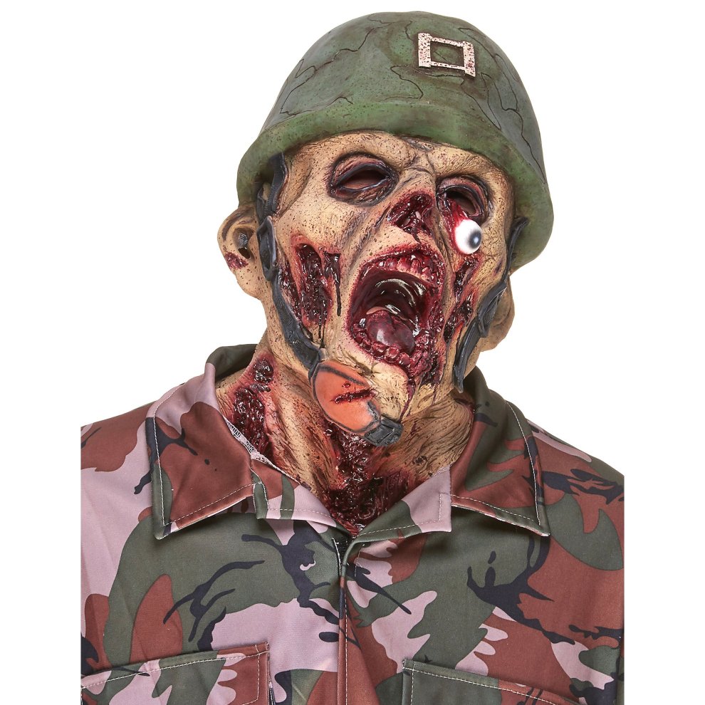 Adult zombie soldier latex mask