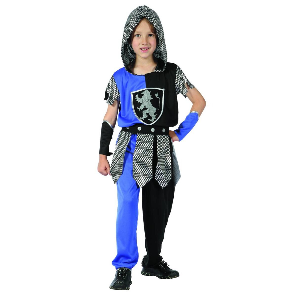 (S 4-6 years (110-120 cm)) Boy's Blue and Black Knight Costume