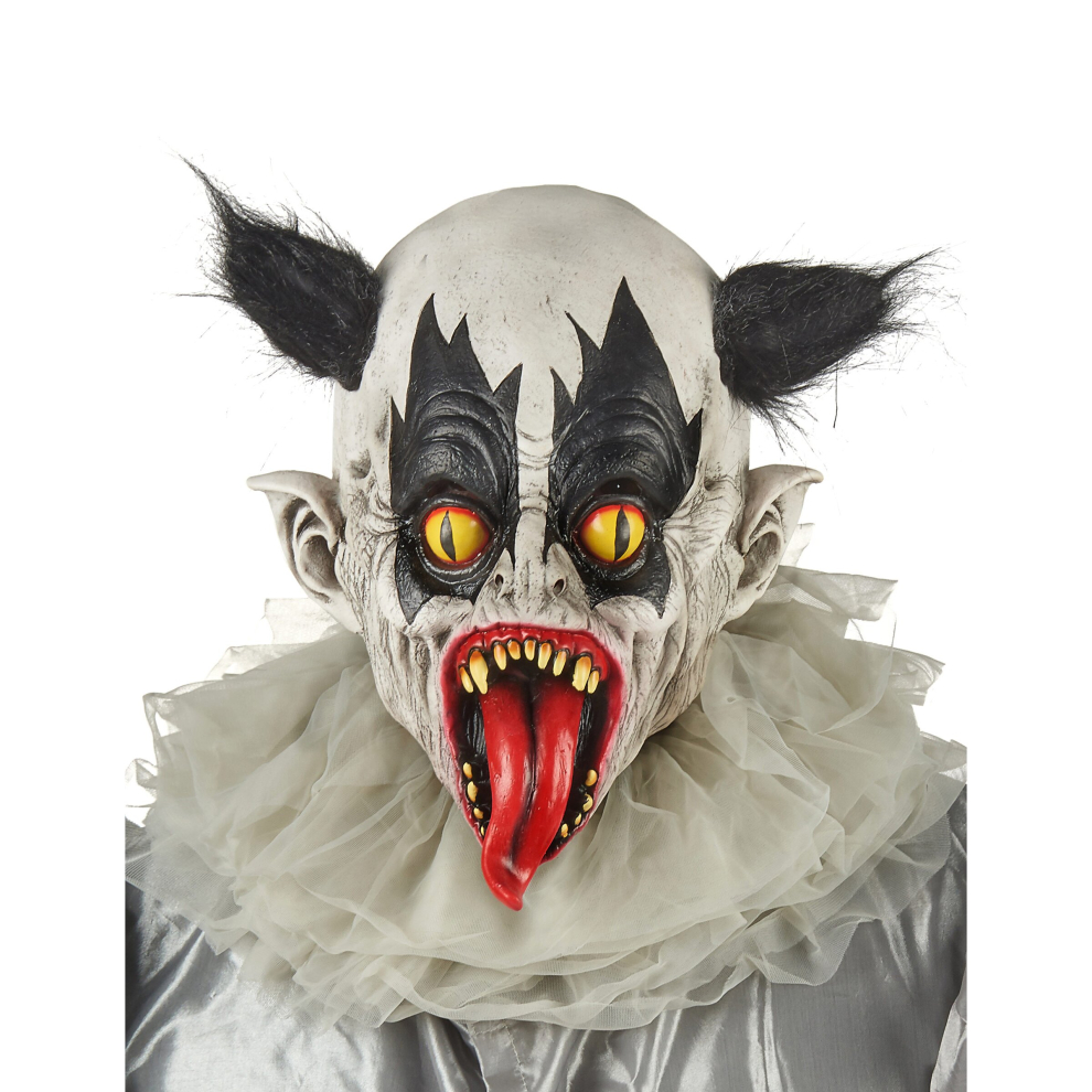 Adult black and white clown latex mask