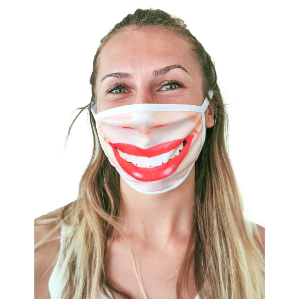 Adult lipstick printed nose mask
