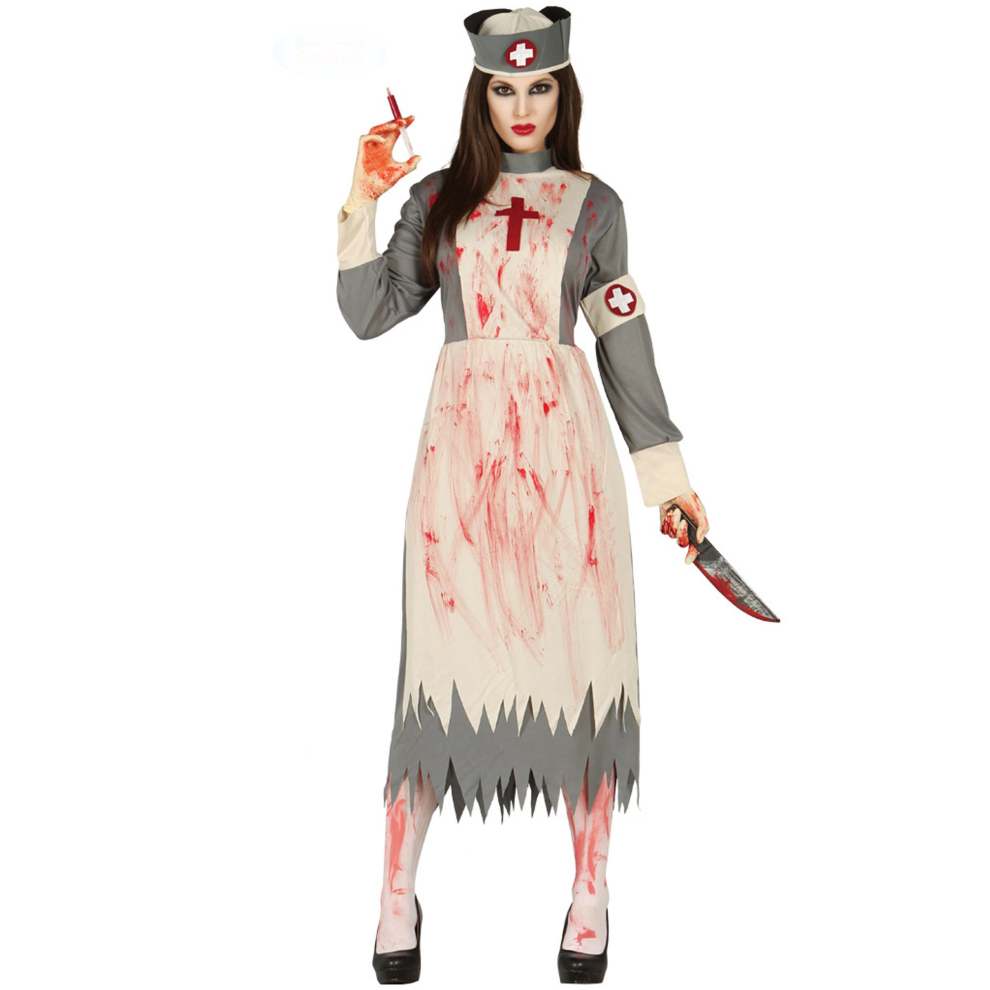 (L (42-44)) Retro zombie nurse costume for women