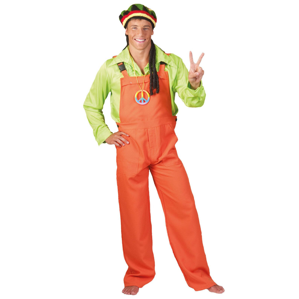 Adult neon orange jumpsuit costume