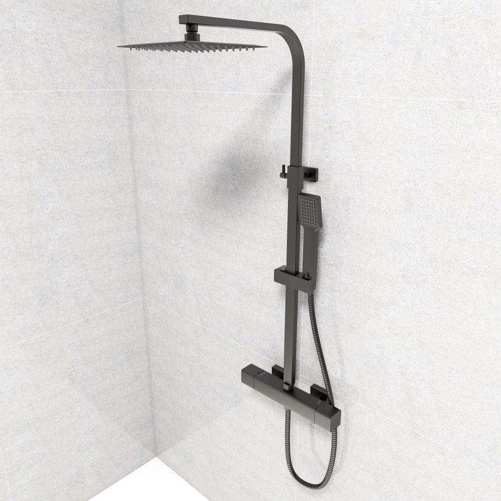 AICA Thermostatic Shower Mixer Matte Double Head Set