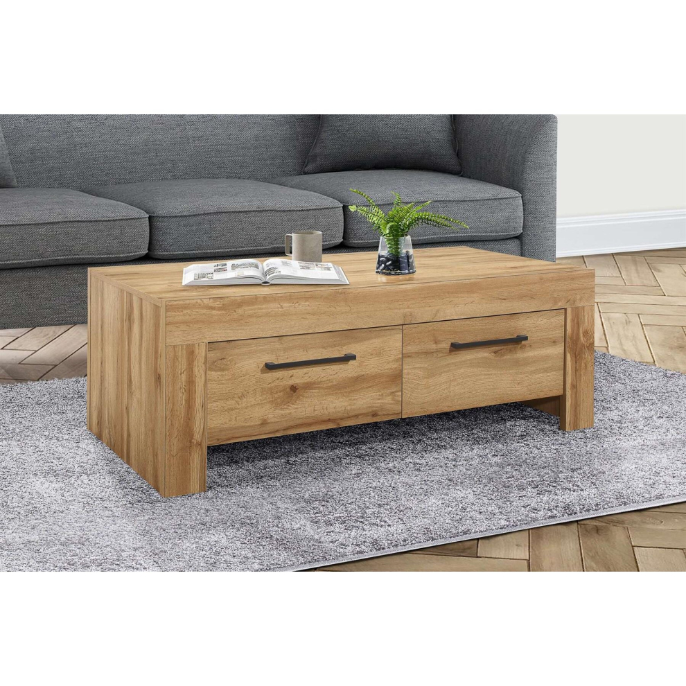 Oak Coffee Table New 4 Drawers Birlea Compton