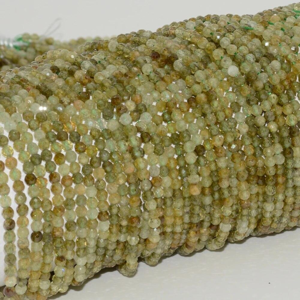 Natural Green Grossularite Garnet Faceted Round Beads 3mm-image-OPC-PCTYDTM-NEW