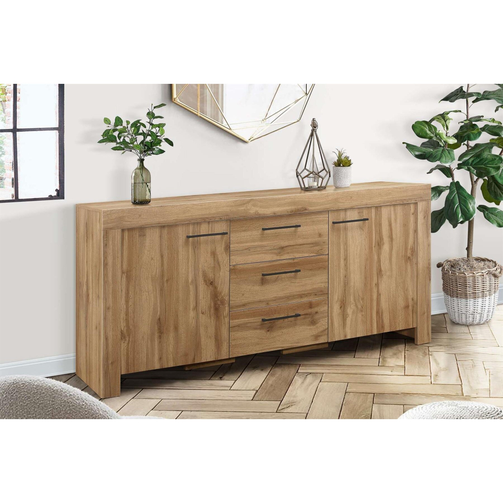 Oak Sideboard New 3 Drawer 2 Door Birlea Compton Storage Cabinet