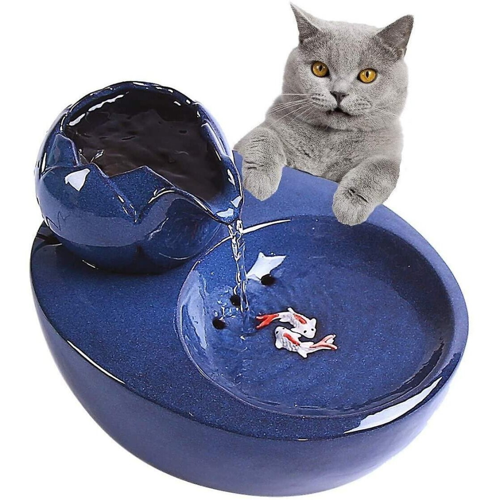 Ceramic automatic Pet Water Dispenser-Lotus Vertical Cat Drinking Fountain Anti-leakage