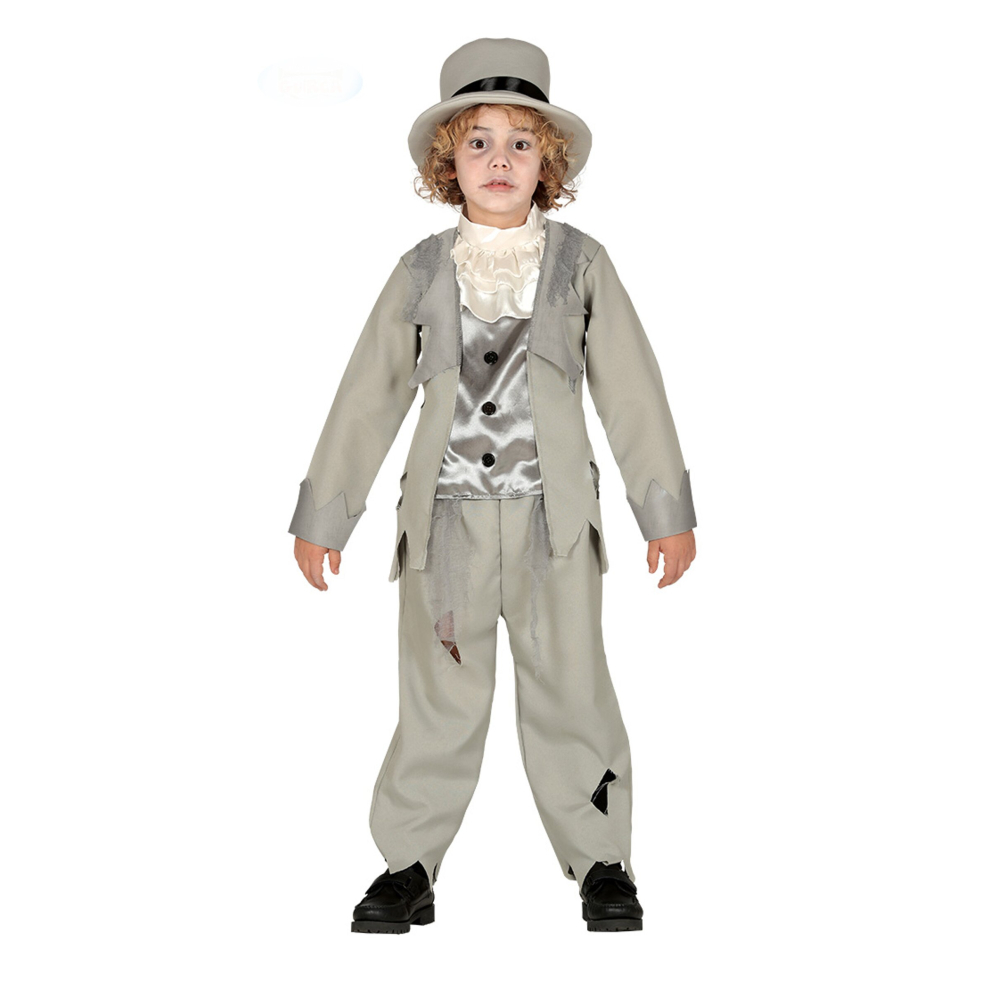 (5 to 6 years (110-115 cm)) Boys' Gray Ghost Groom Costume