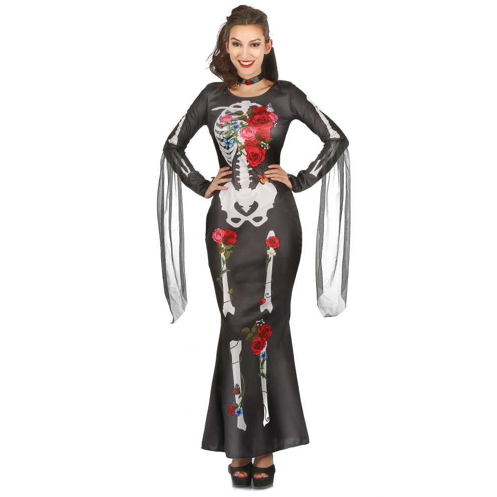 (M) Women's Dia De los Muertos Skeleton Dress Costume