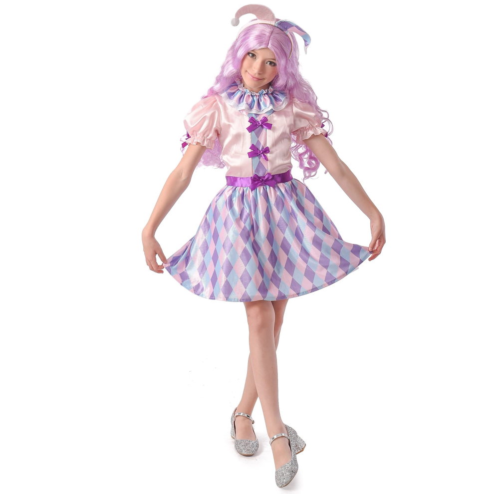 Pastel harlequin costume for girls