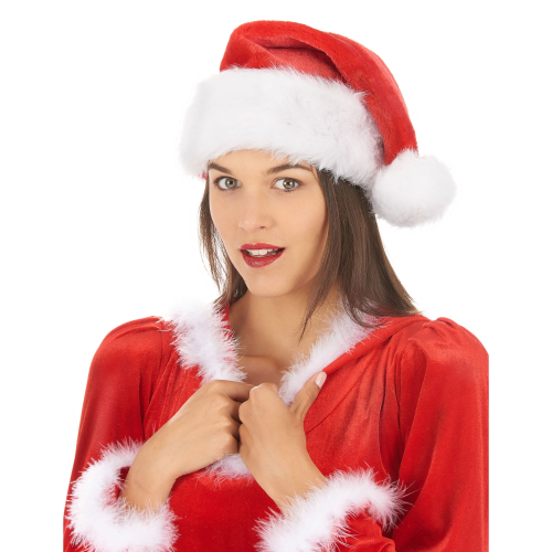 Rubies Kerstmuts met wit imitatiebont 2