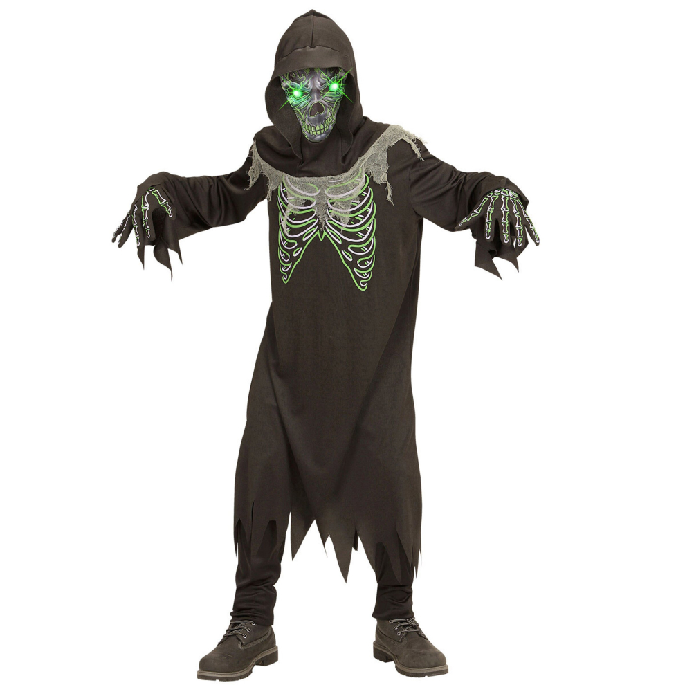 (11-13 years (158 cm)) Child's black and green reaper costume