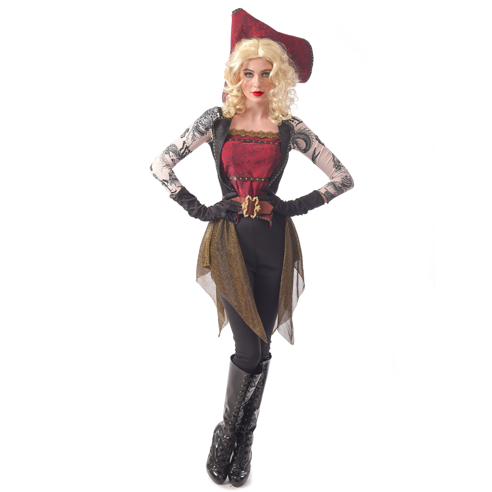 (L) Tattooed pirate costume for women